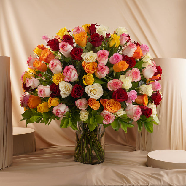 100 Roses Amazing Glass Vase