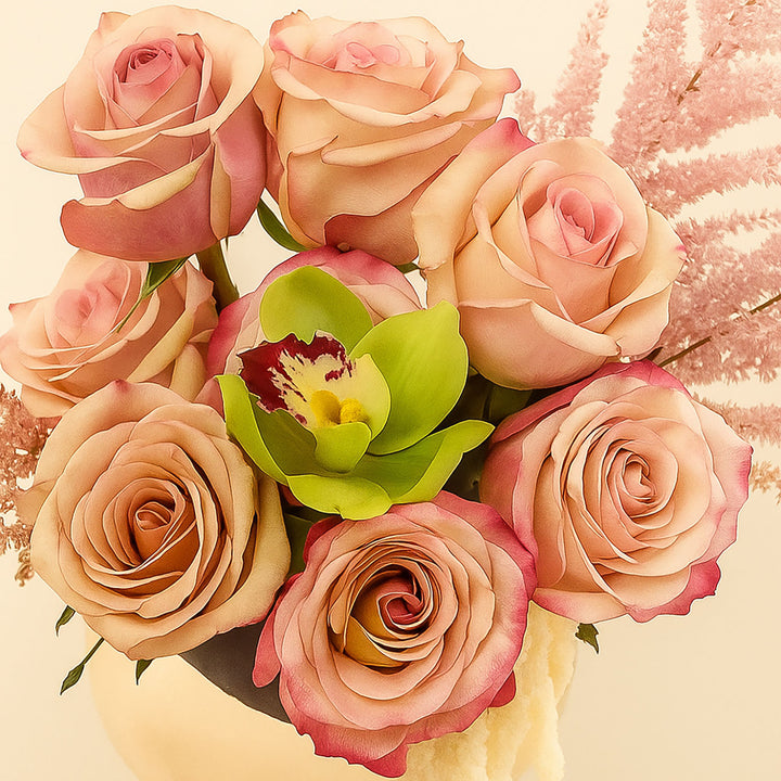 Golden Cup Pedestal Flower Vase 