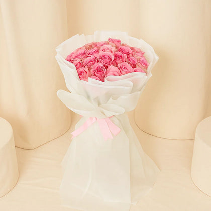 Exotic Pink Roses Flower Bouquet