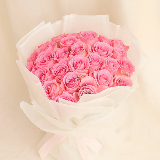 Pink Roses Flower Bouquet For Eid