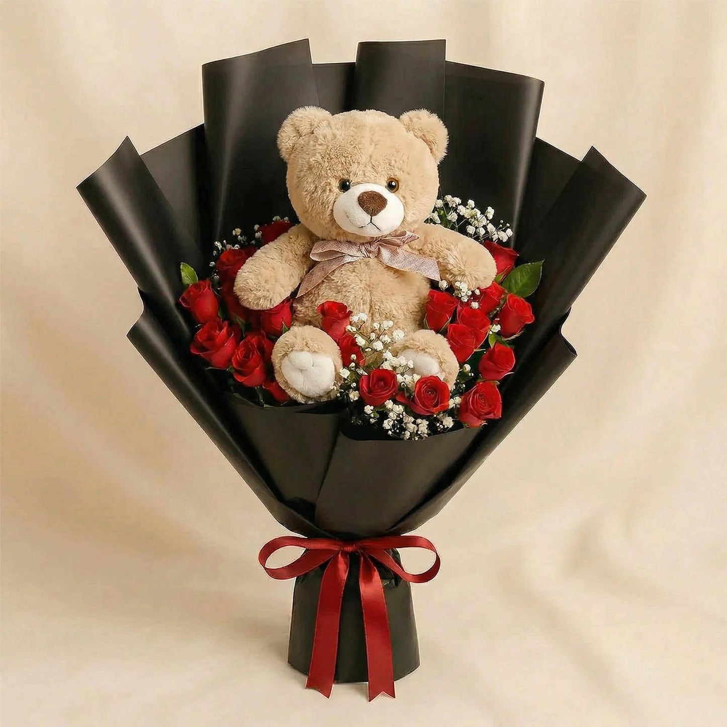 Hug of Love Teddy & Rose Bouquet