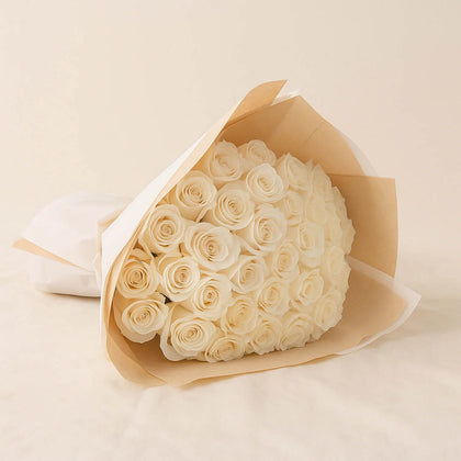 Pure Hearts White Flower Bouquet