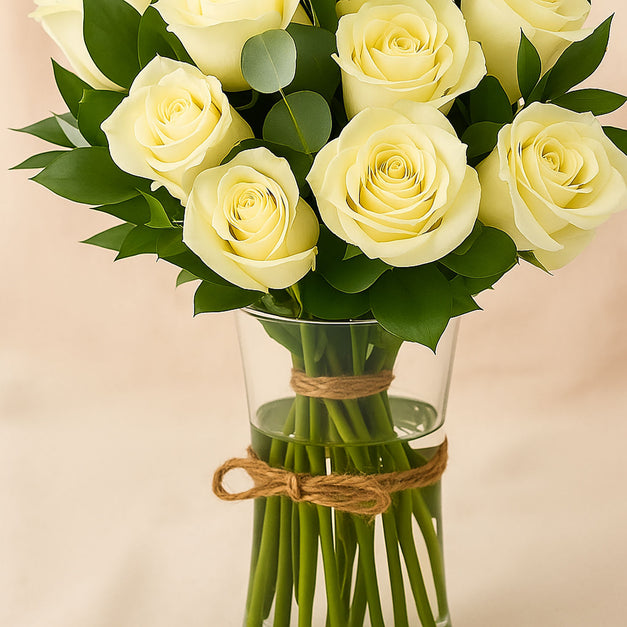 Safa | White Roses Flower Vase