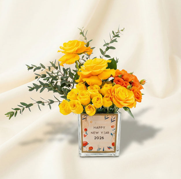  New Year Vibrant  Rose Vase 