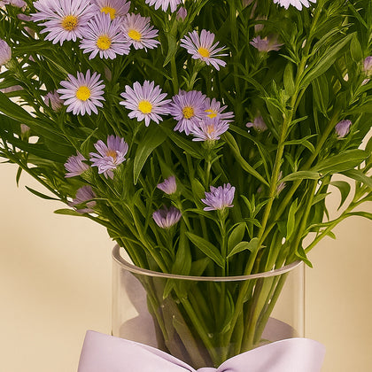 Birthday Wishes Aster Flowers Tall Vase
