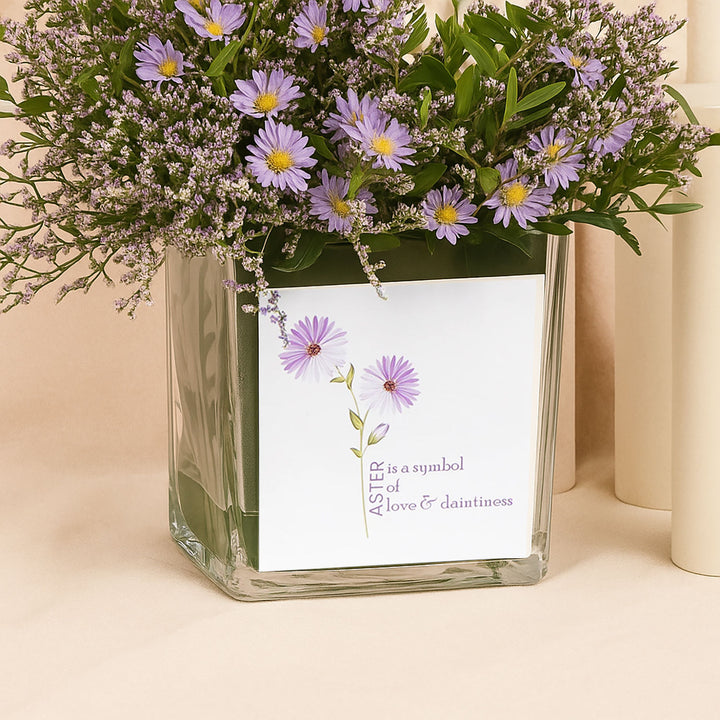Birthday Wishes Aster Flowers Vase