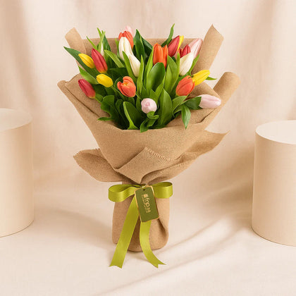 Charming Colorful Tulip Bouquet