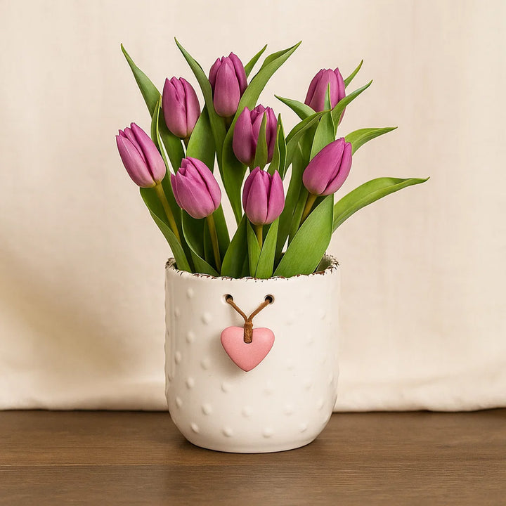 مزهرية توليب أرجواني بديع