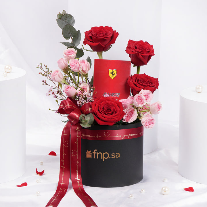  Ferrari Red Perfume  For Men n Flower Box