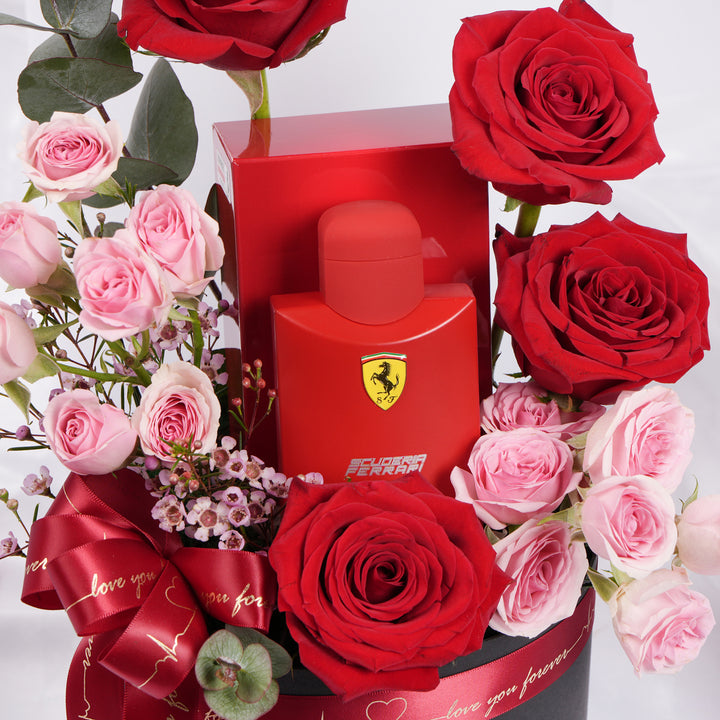  Ferrari Red Perfume  For Men n Flower Box