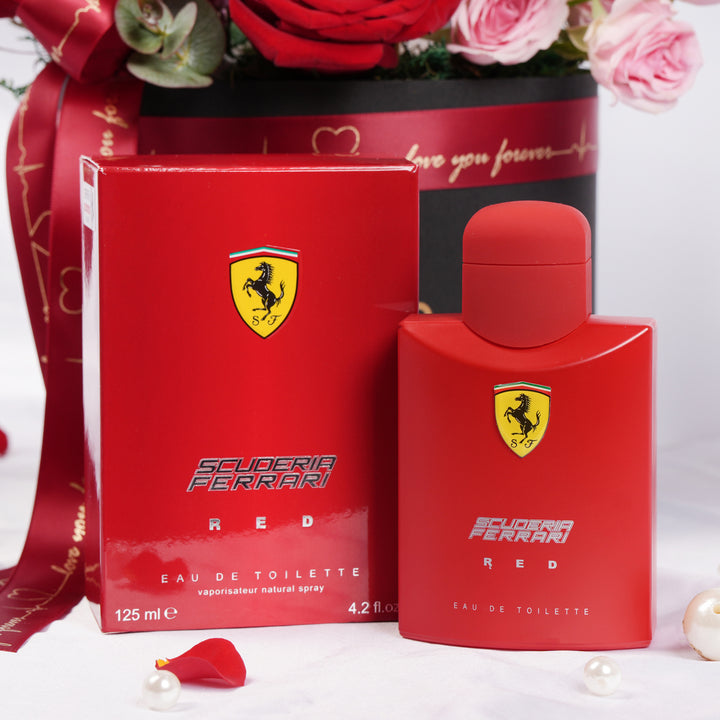  Ferrari Red Perfume  For Men n Flower Box