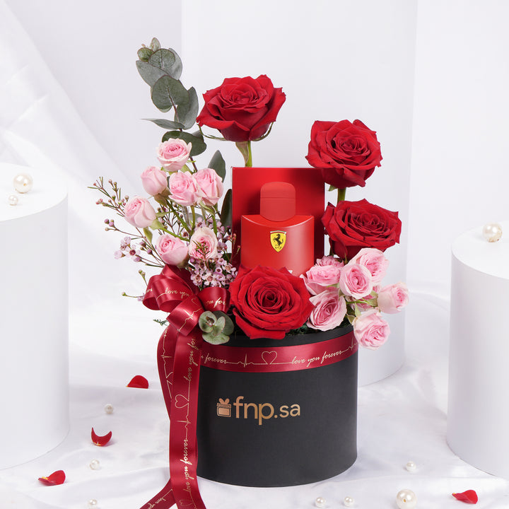  Ferrari Red Perfume  For Men n Flower Box