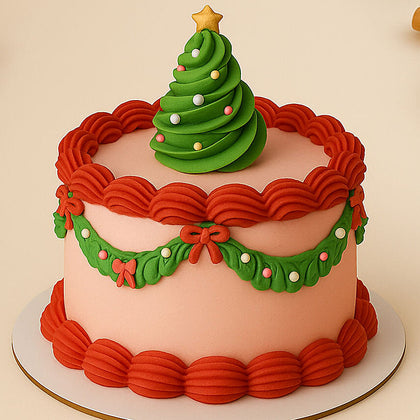 Festive Tree Red Velvet Cake