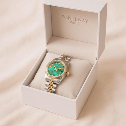 Fontenay Paris Pearly Green Dial Women's Watch n Forever Rose 