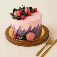 Fruits & Macaroon Red Velvet Cake