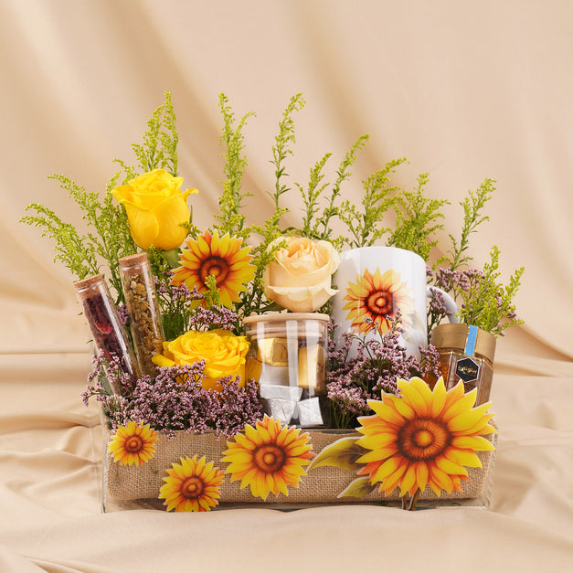 سلة ورد و هدايا تمنيات الشفاء