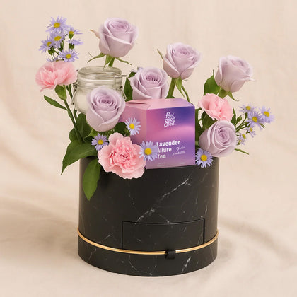 Lavender Allure Flower n Tea Combo