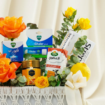 سلة هدايا صحة | بوكيه ورد و ستربسلز