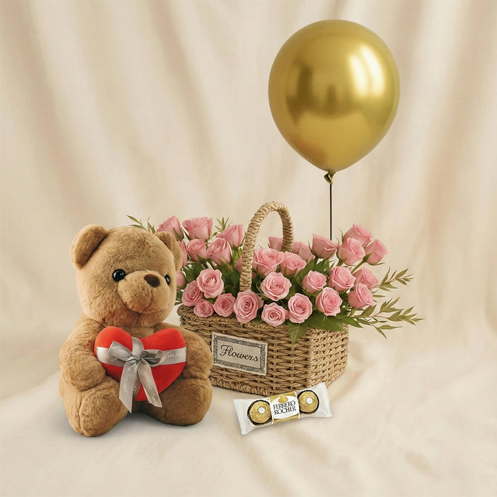 Delicate Spray Rose Basket