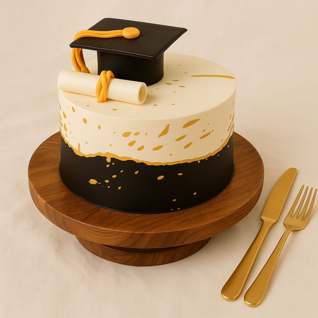 Golden Chocolate Graduation Cake