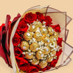 Golden Passion Ferrero Rocher n Flower Bouquet