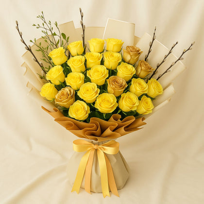 Golden Petals Flower Bouquet 