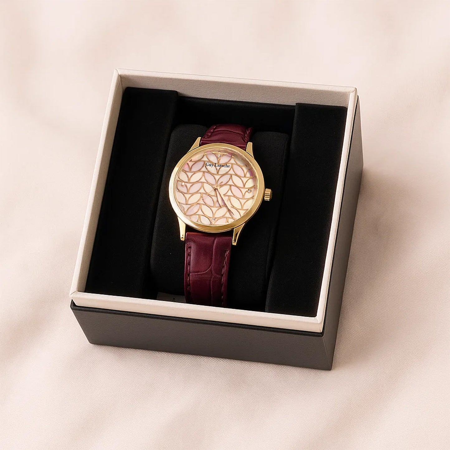 Guy Laroche Women's Watch n Purple Flower Box