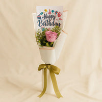 وردة عيد ميلاد وردية