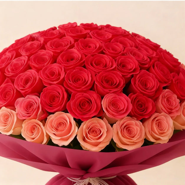 Hot Pink Ombre Tones Flower Bouquet