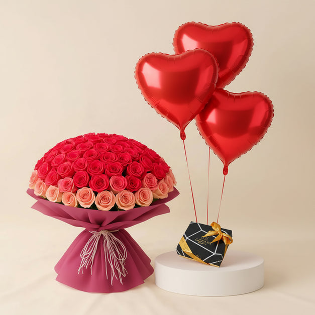 Hot Pink Ombre Tones Flower Bouquet