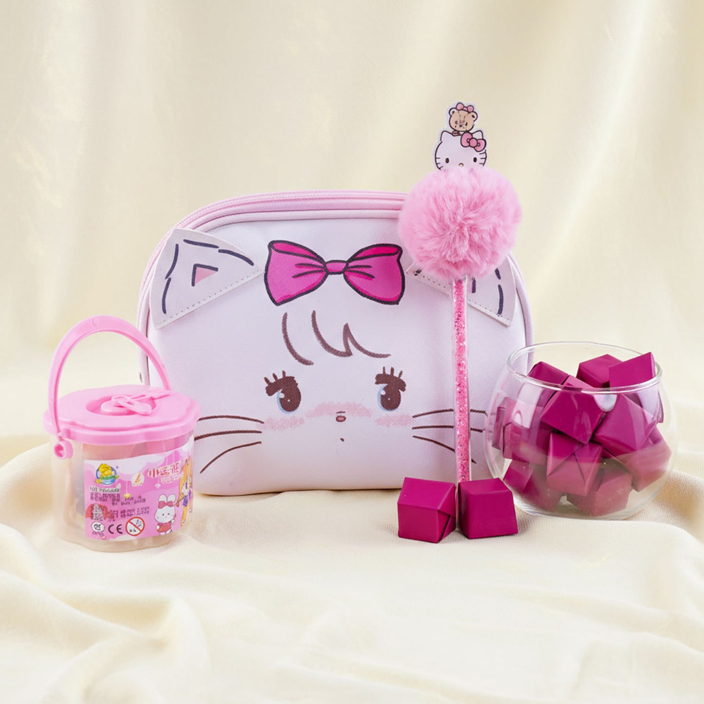 Kitten Pink Girls Gift Basket