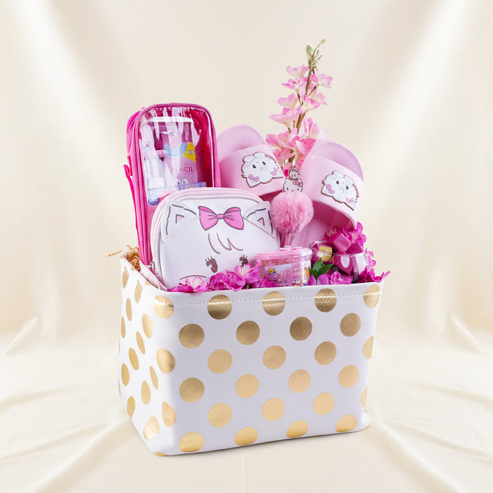 Kitten Pink Girls Gift Basket