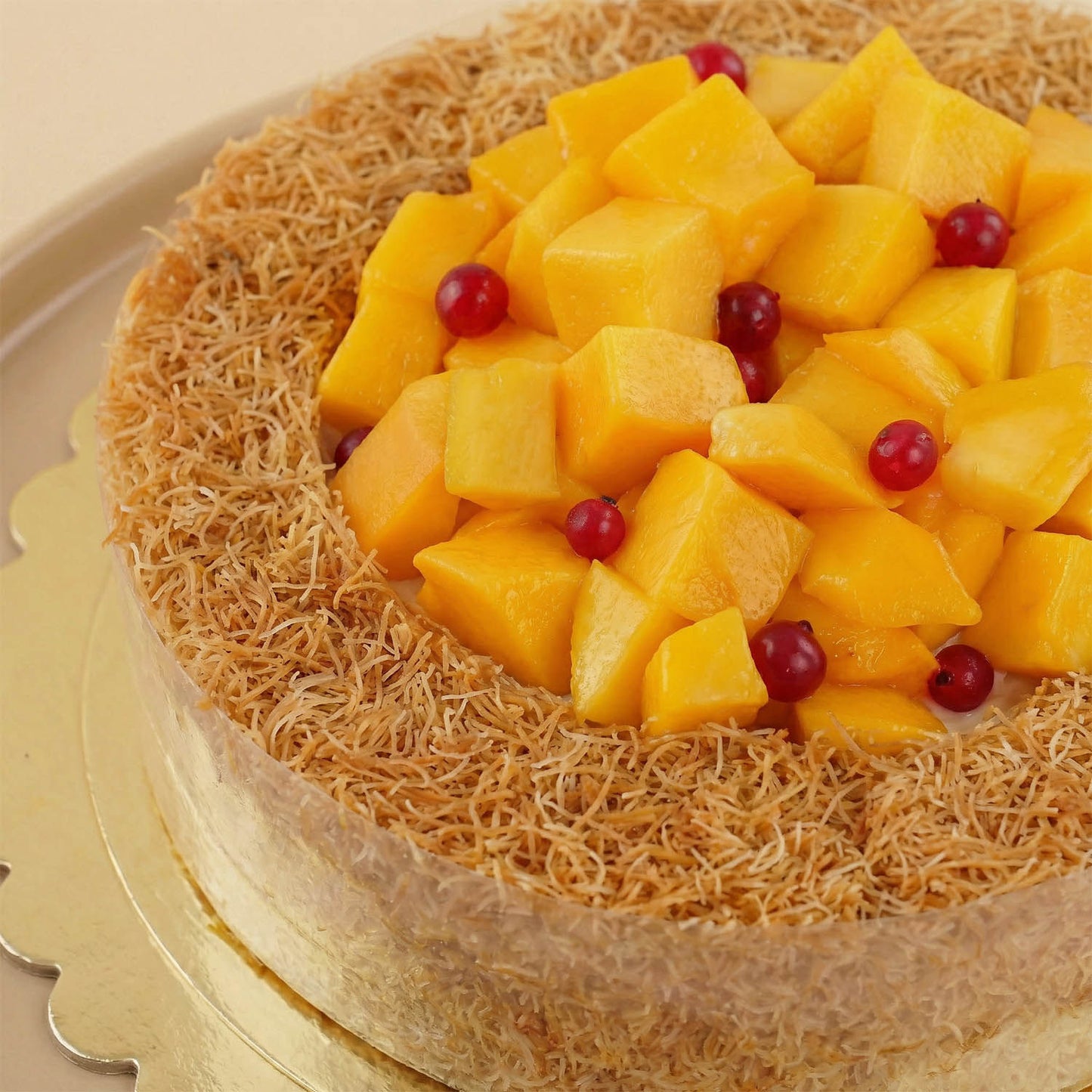 تشيز كيك كنافة بالمانجو