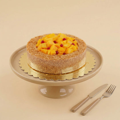 Kunafa Cheesecake Mango Topping