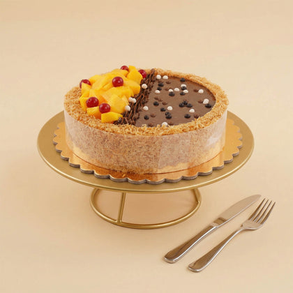 Kunafa Cheesecake with Mango & Chocolate