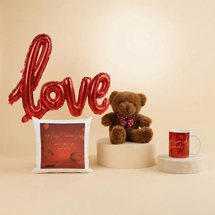 Love Gift Set with Teddy n Red Balloon