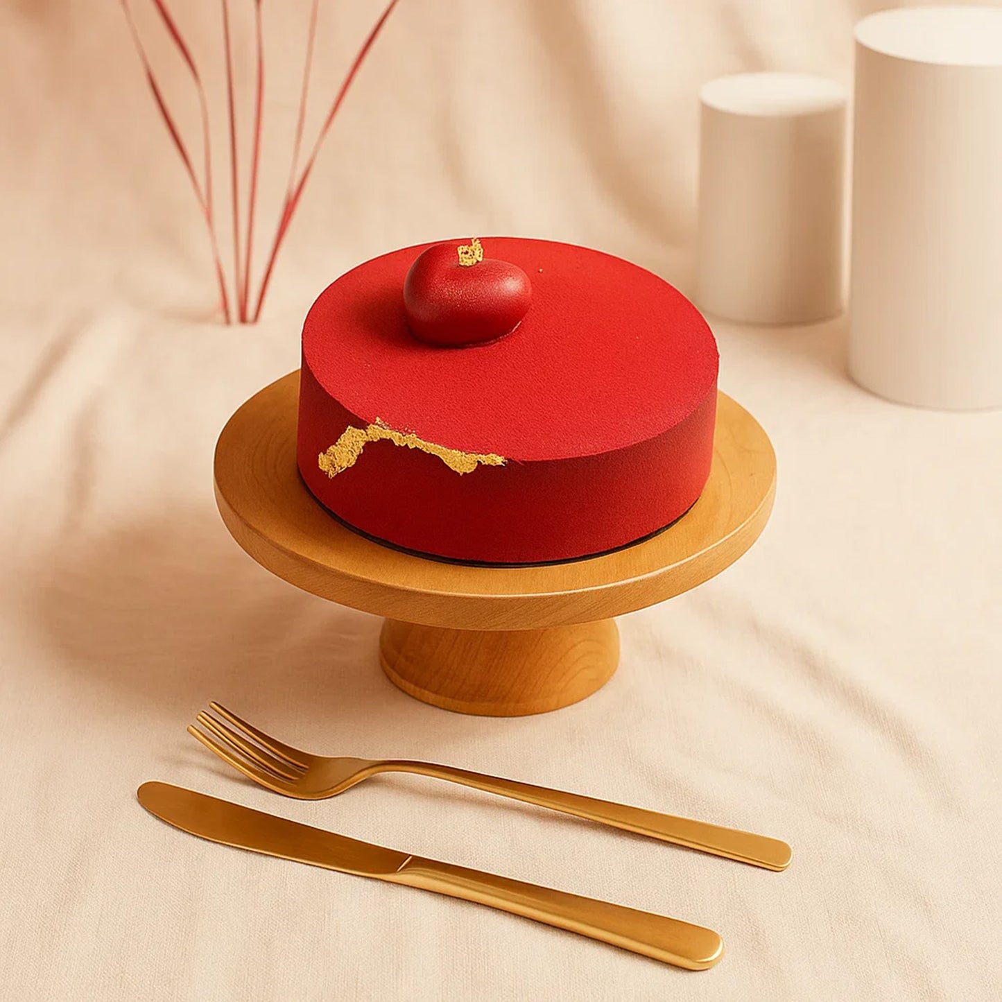 Love Surprise | Red Roses, Cake & Heart Balloons