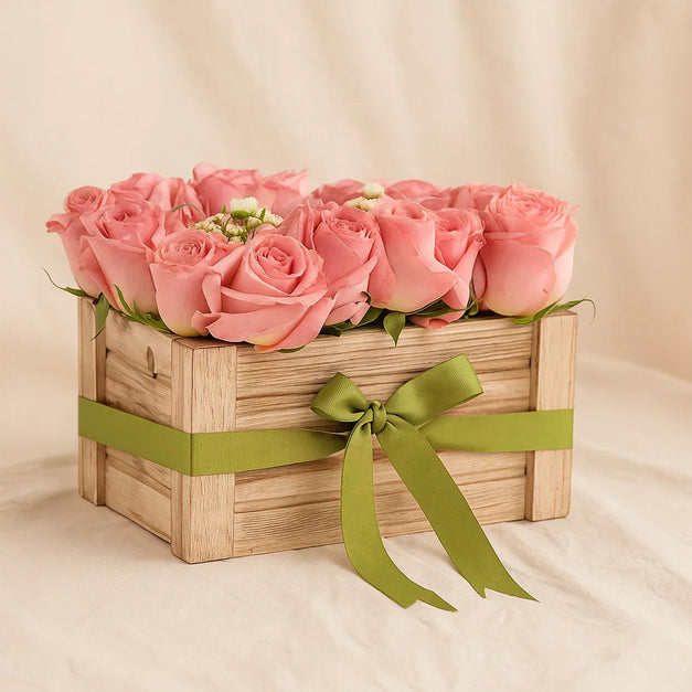 بوكس ورد و اضاءة اكريليك هدية للأخت