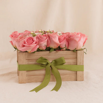 Luminous Acrylic n Rose Crate For Sister