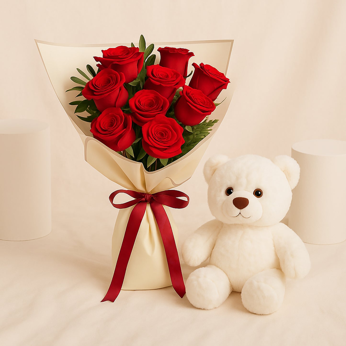 Malika | 9 Red Roses Flower Bouquet