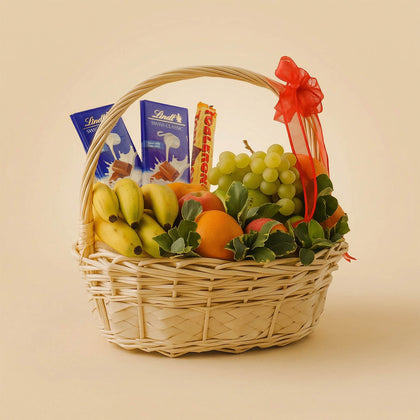 سلة فواكه مشكلة مع شوكولاته