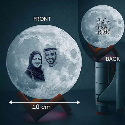 القمر المضيئ مصباح منقوش بالصورة