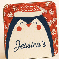 Cute Reindeer Name Personalized Mug n Coaster | Red