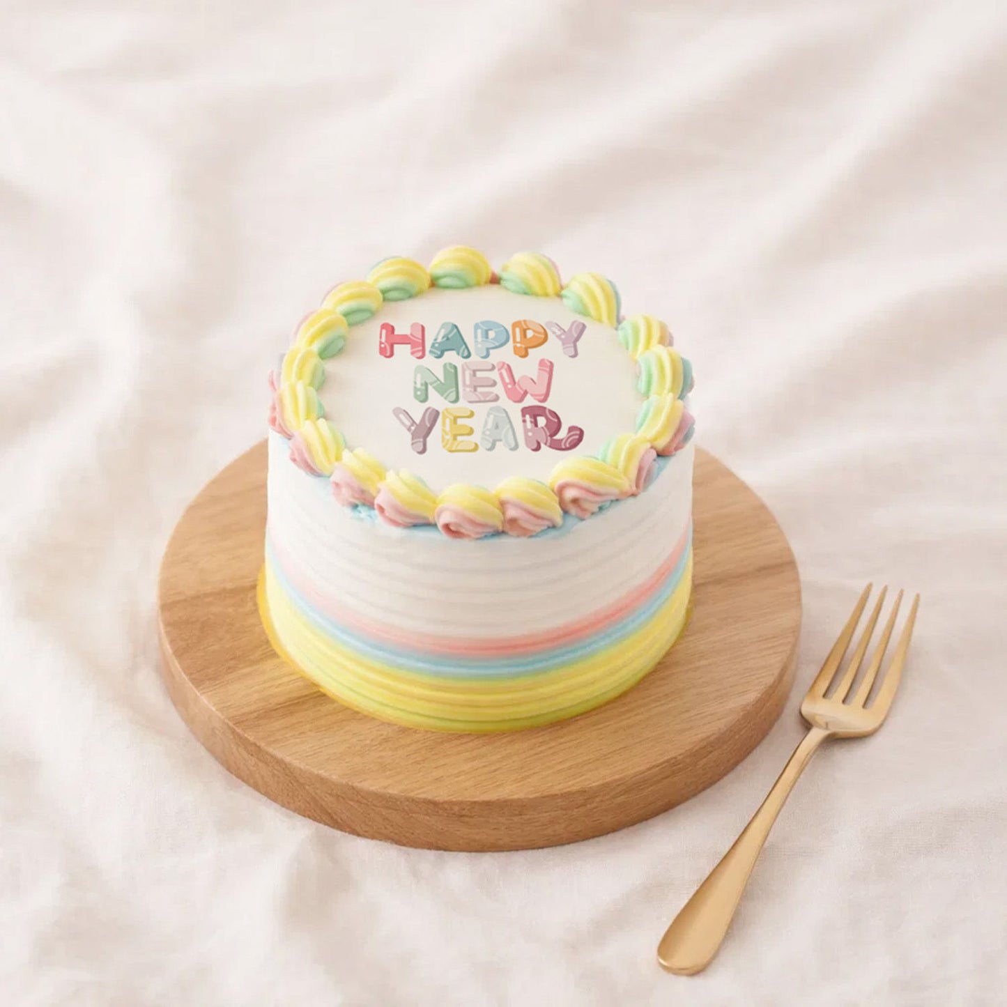 ميني كيك رأس السنة بهجة باستيل