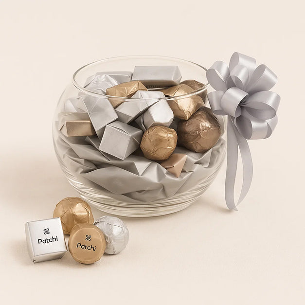 Patchi Chocolate Bowl n Yellow Rose Flower Bouquet