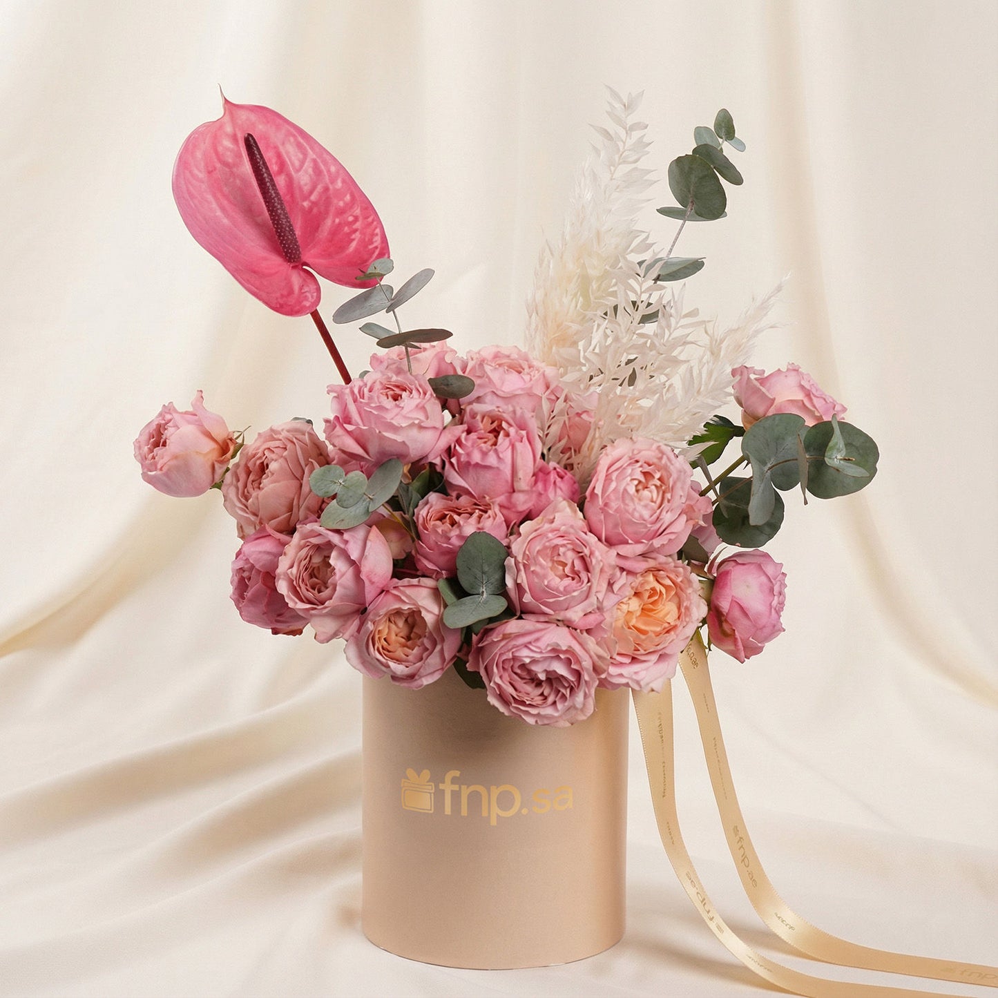 Pink Anthurium with Juliette Rose Bloom Box