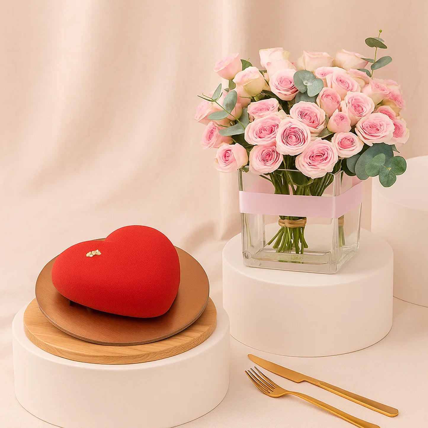 Pink Spray Rose Vase