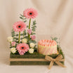 Pink Blush Flower and Cake Tray