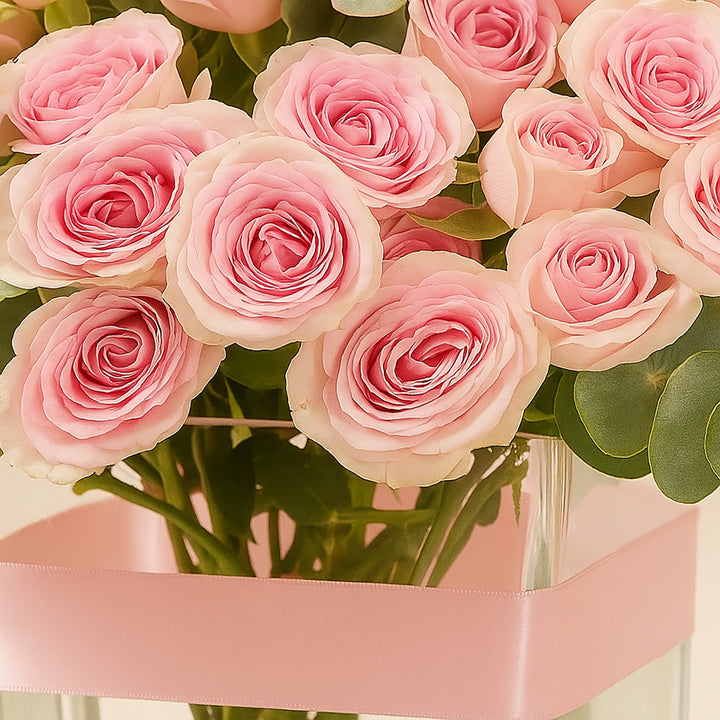 Pink Spray Rose Vase