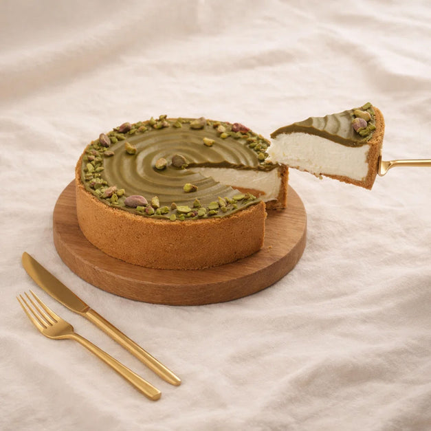 كيك تشيزكيك الفستق الفاخر